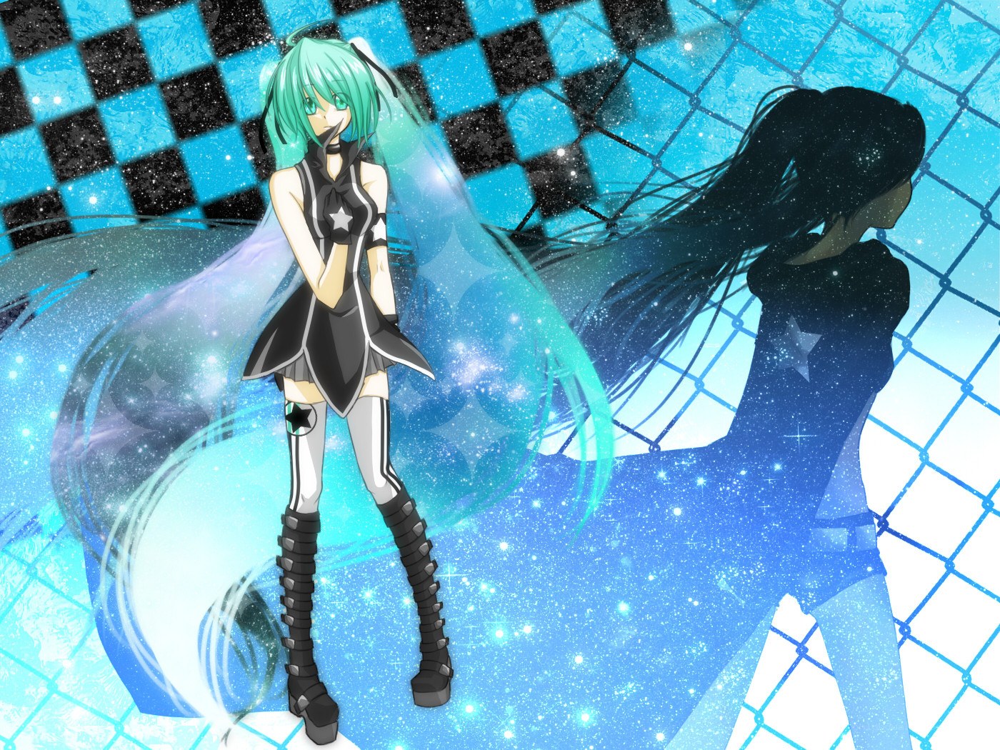 green-haired anime character