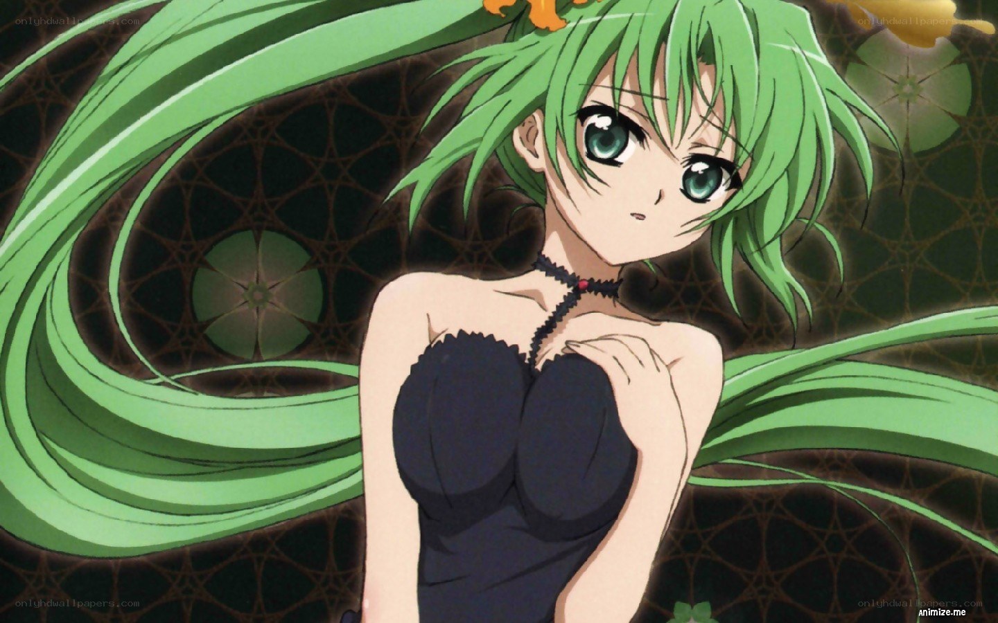 green-haired anime character