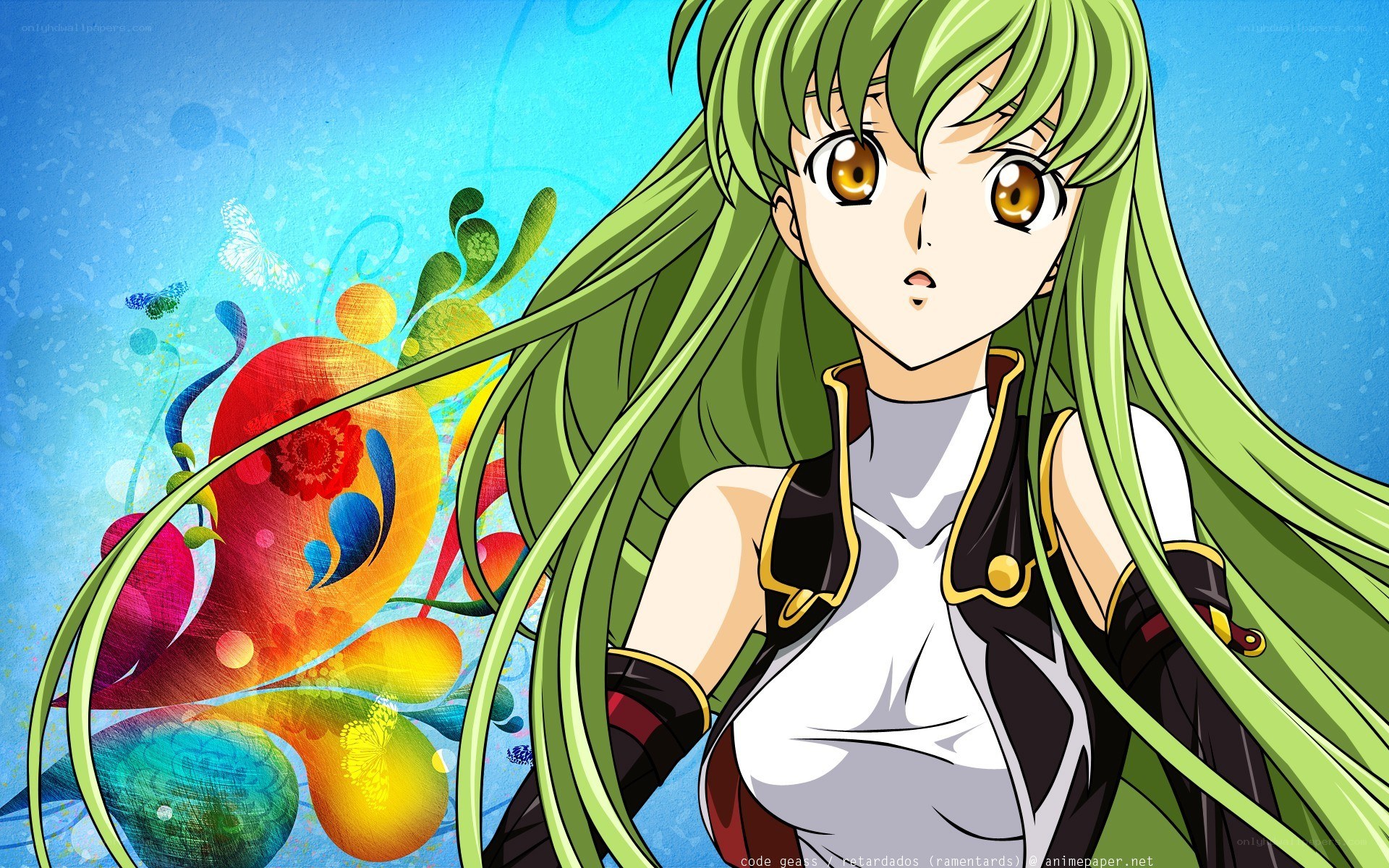 green-haired anime character