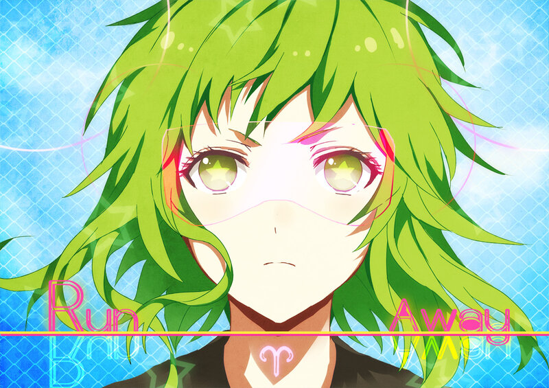 green-haired anime character