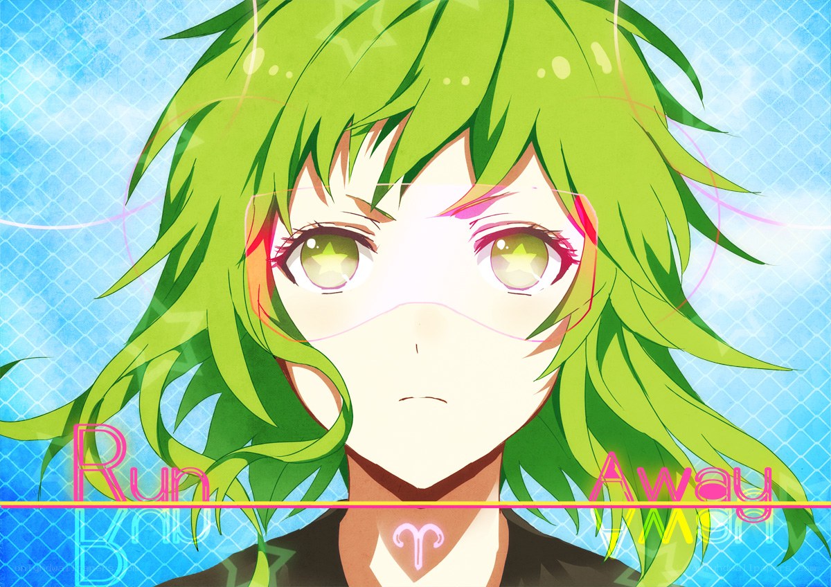 green-haired anime character