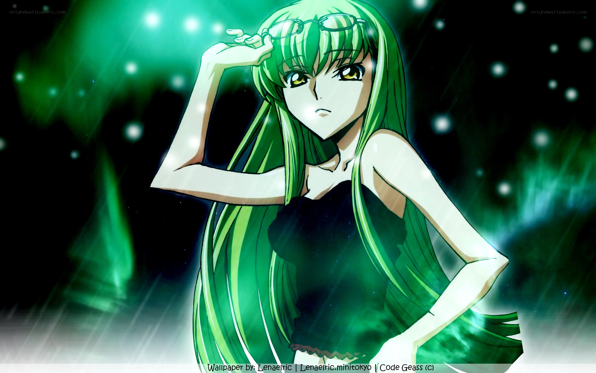 green-haired anime character