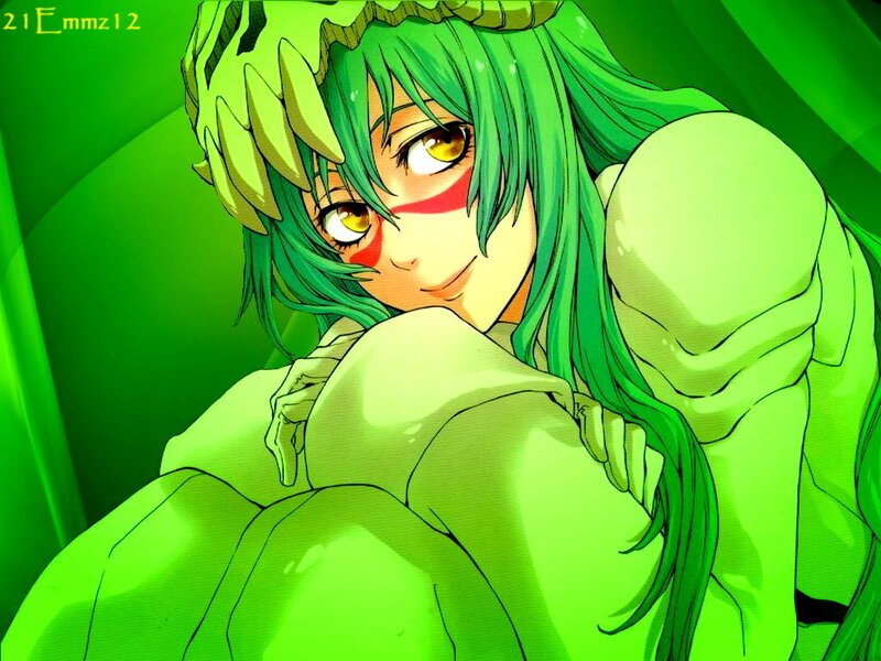 green-haired anime character