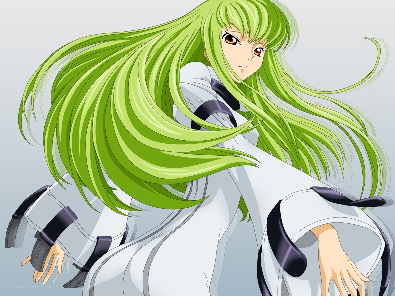 green-haired anime character