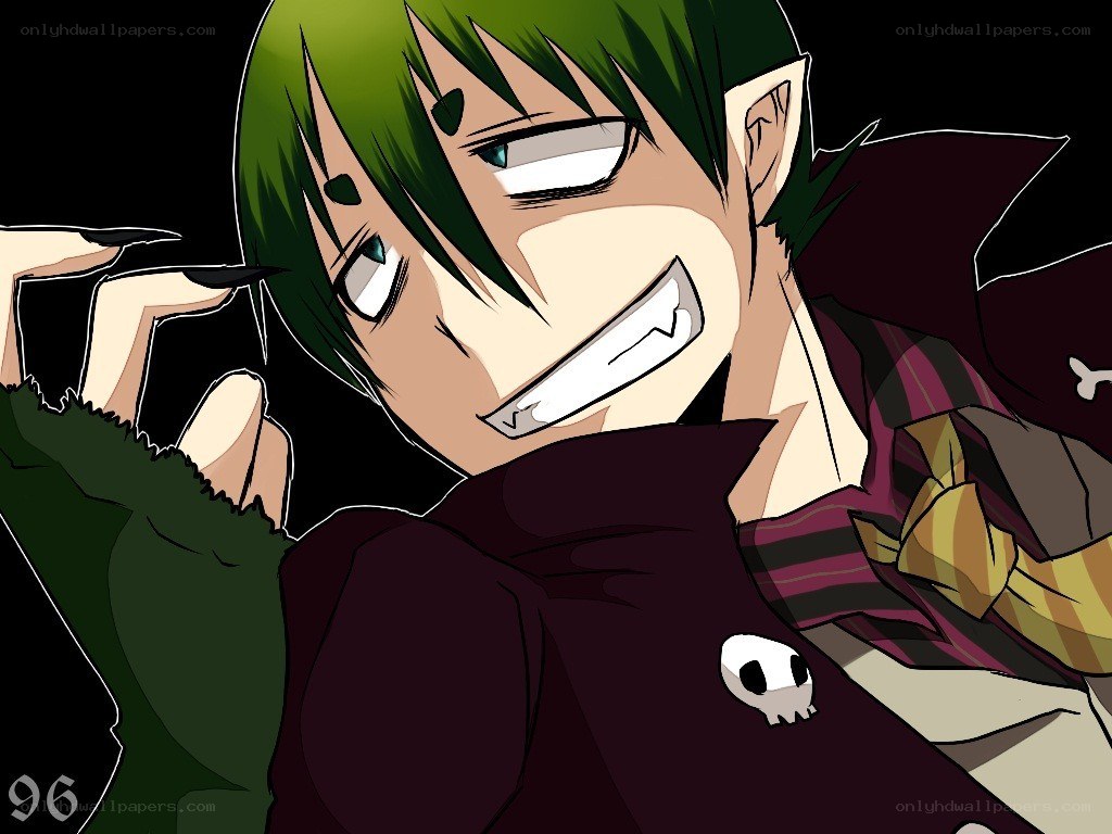 green-haired anime character