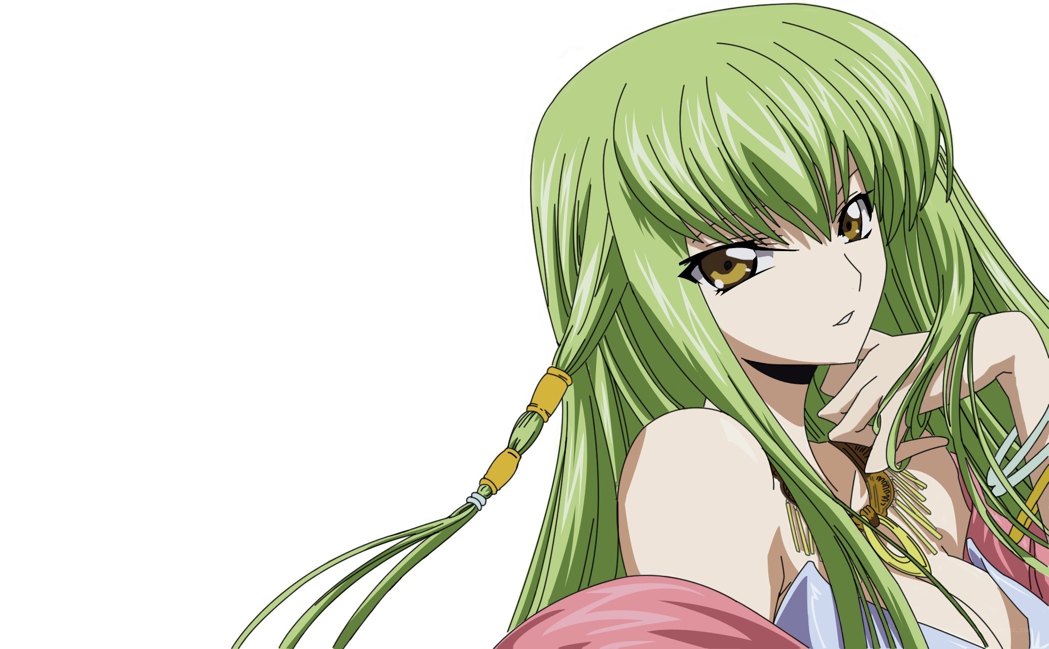 green-haired anime character
