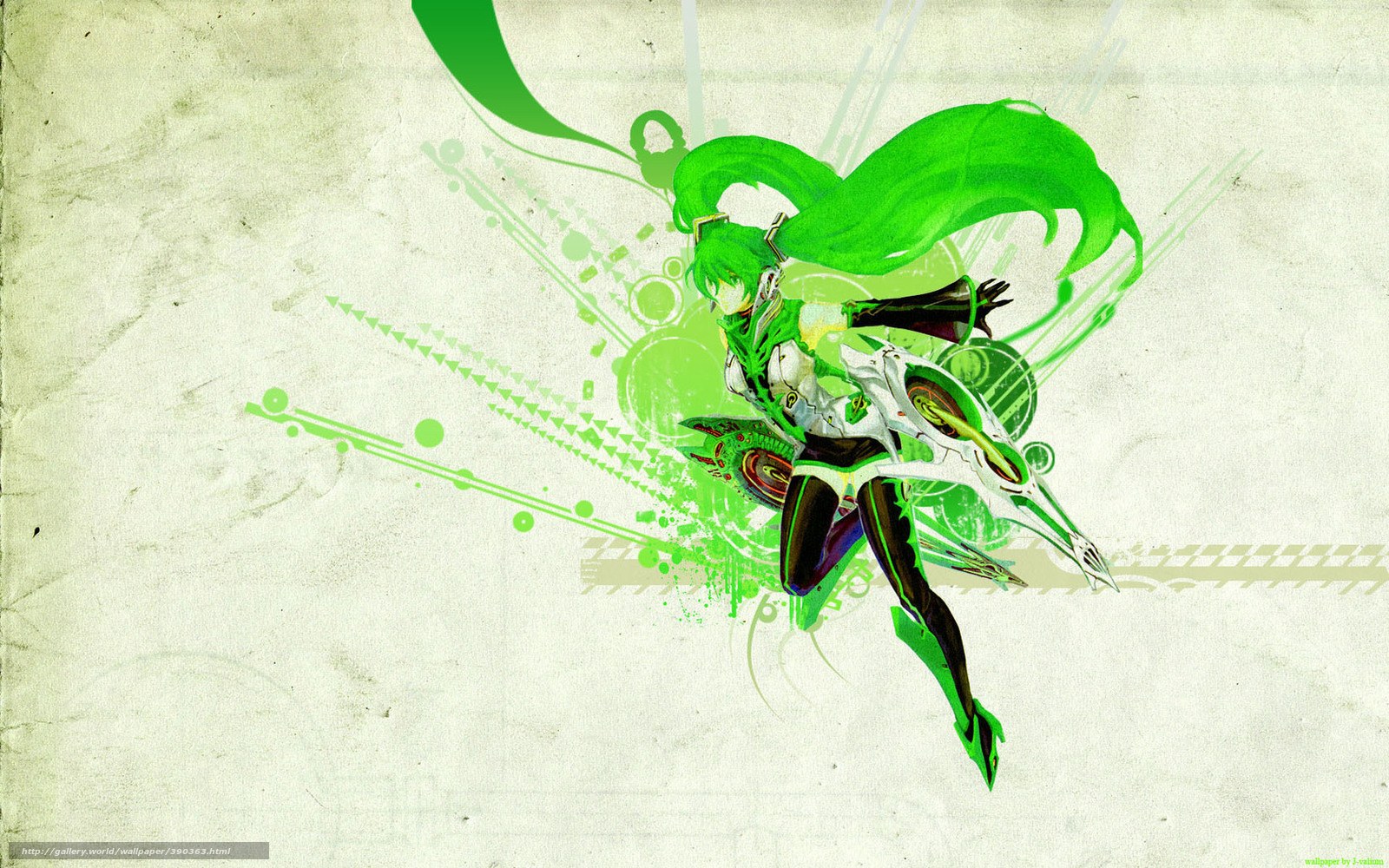 green-haired anime character artwork