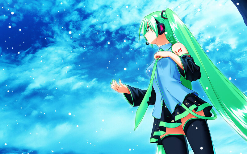Green-haired Anime Character — Blue