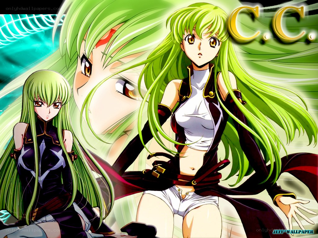 Green-haired anime character collage