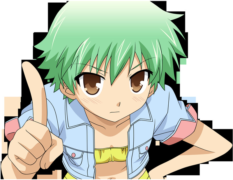 green-haired anime character giving thumbs-up