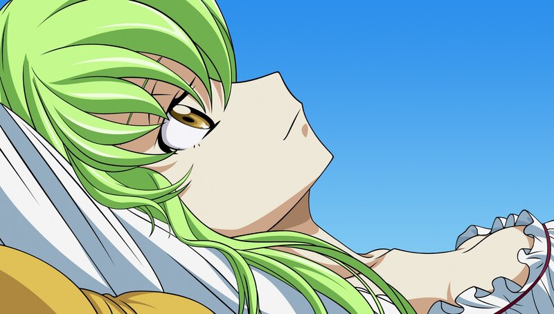 Green-haired Anime Character — Green, Calm, Afternoon, Blue Sky