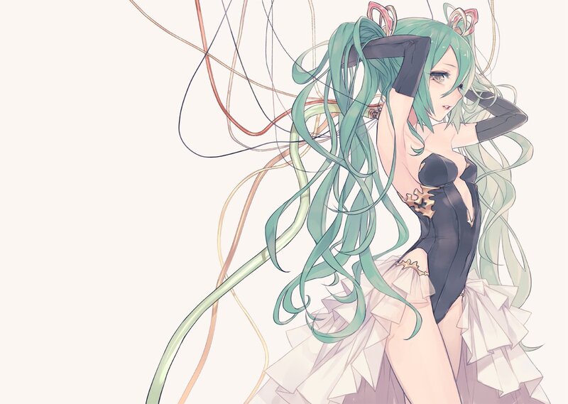 Green-haired Anime Character — Green, Calm, Long Hair, Cat Ears