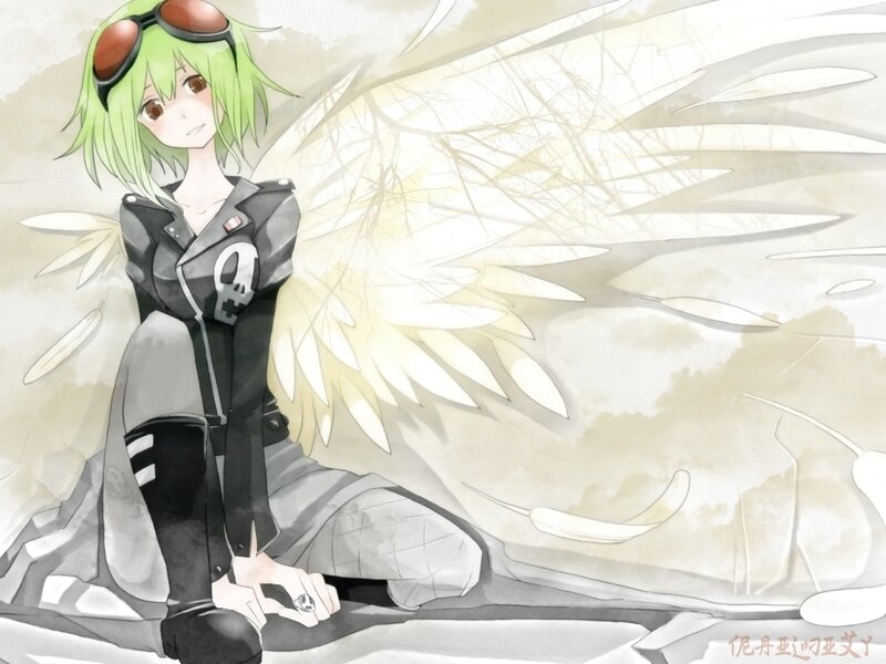 Green-haired Anime Character — Green, Calm, Wings