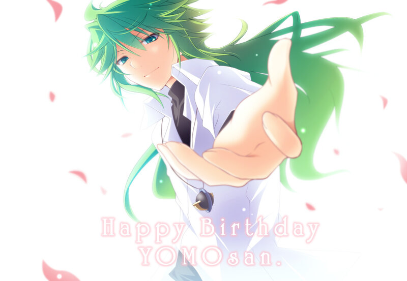 Green-haired Anime Character — Green, Celebratory