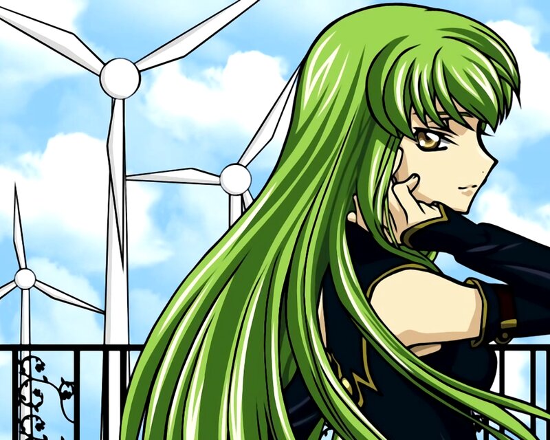 Green-haired Anime Character — Green, Contemplative