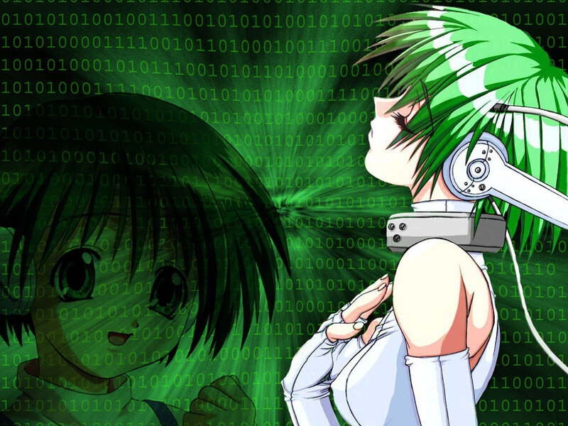 Green-haired Anime Character — Green, Digital