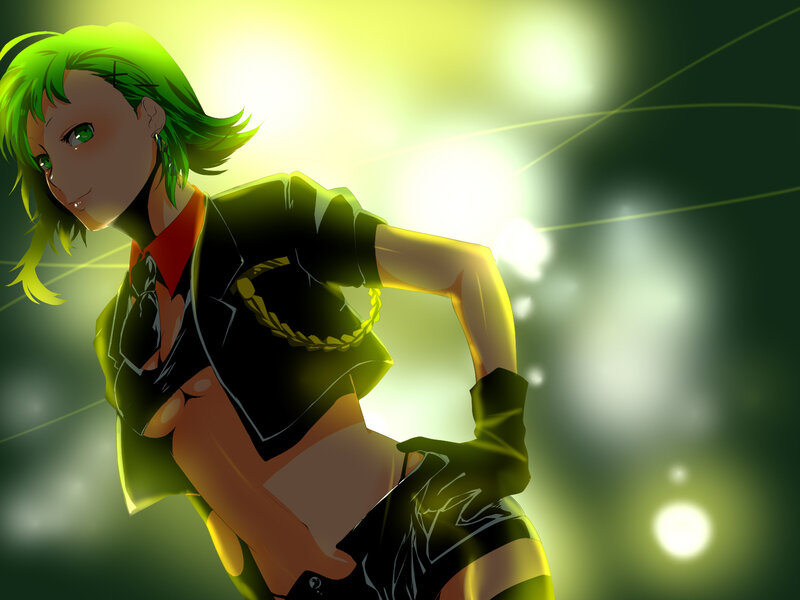 Green-haired Anime Character — Green, Dramatic, Black Jacket