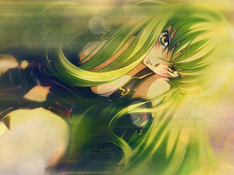 Green-haired Anime Character — Green, Dramatic, Long Green Hair