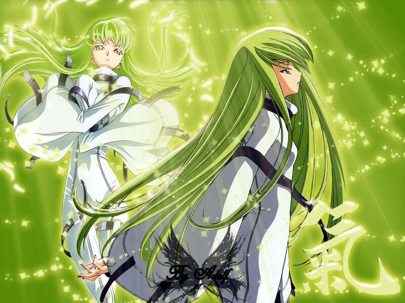 Green-haired Anime Character — Green, Dramatic, Long Hair