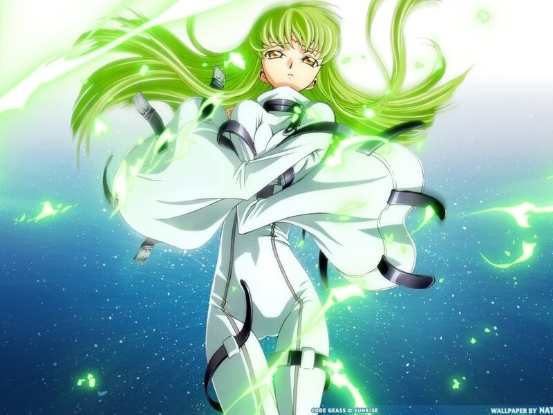 Green-haired Anime Character — Green, Dramatic, White Suit
