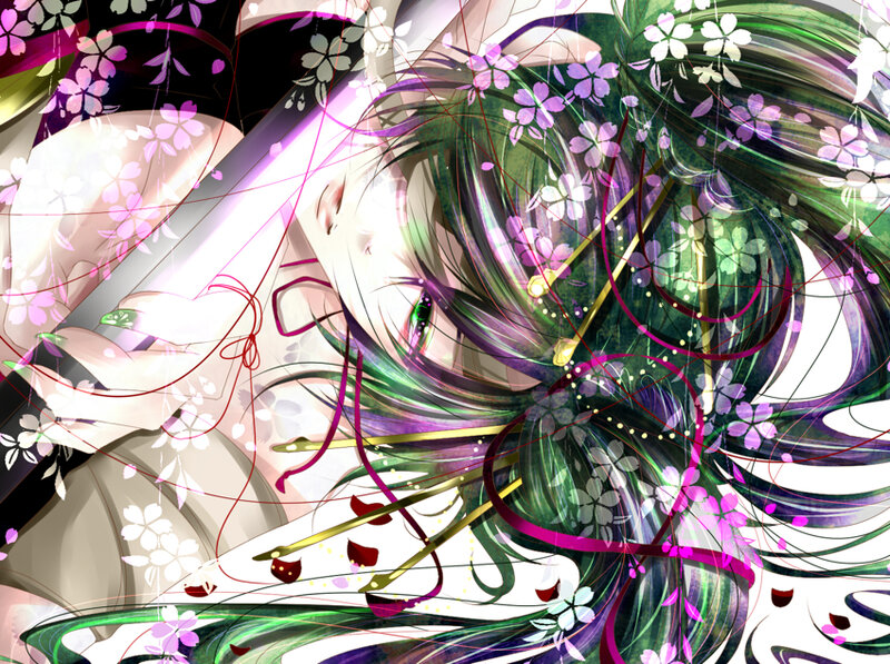 Green-haired Anime Character — Green, Dreamy, Spring