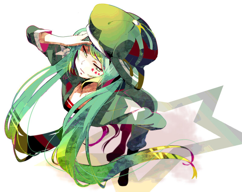 Green-haired Anime Character — Green, Dynamic, Hat