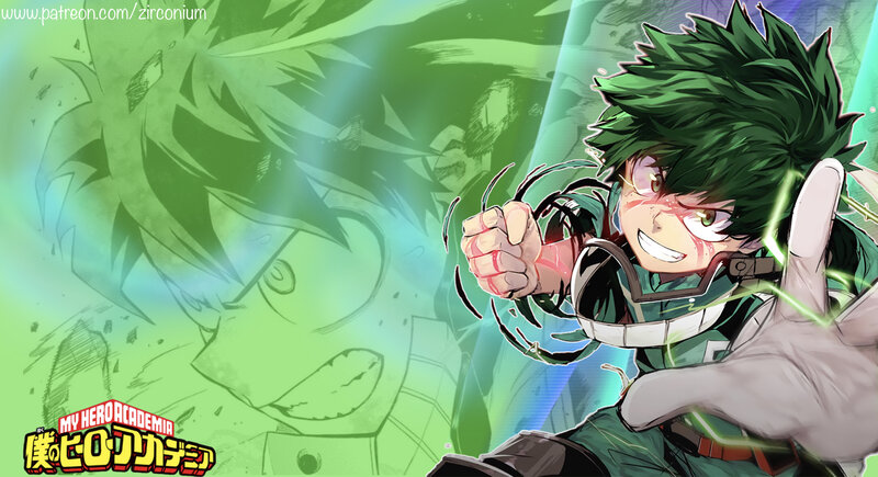 Green-haired Anime Character — Green, Energetic, Fist