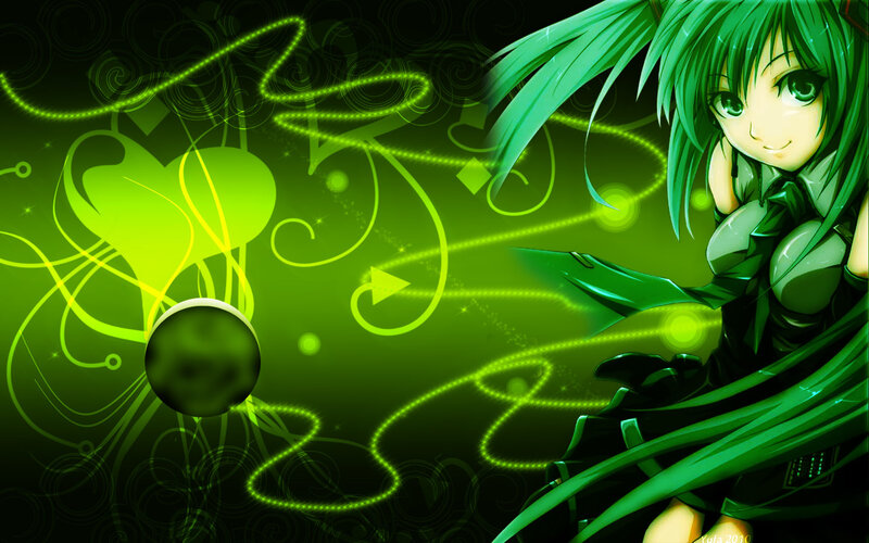 Green-haired Anime Character — Green, Energetic