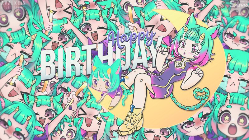Green-haired Anime Character — Green, Festive