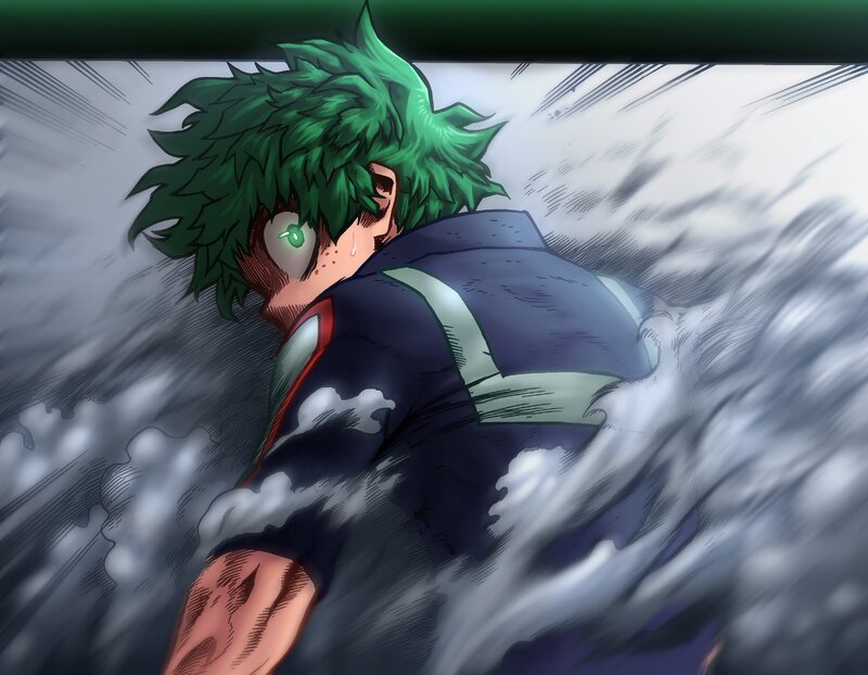 Green-haired Anime Character — Green, Intense, Dramatic