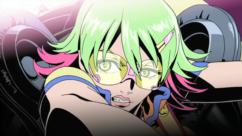 Green-haired Anime Character — Green, Intense, Goggles
