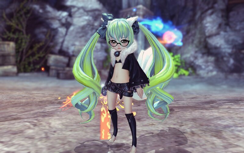 Green-haired Anime Character — Green, Playful, 3d Render
