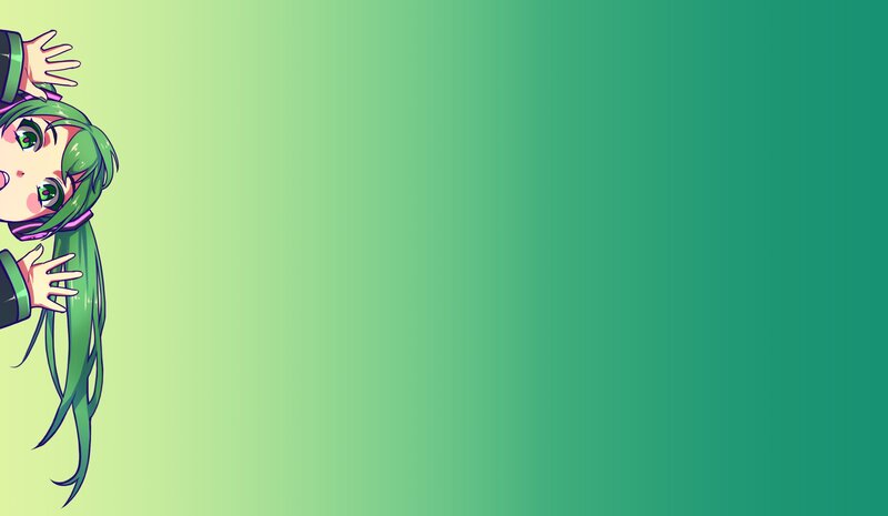 Green-haired Anime Character — Green, Playful, Anime Art