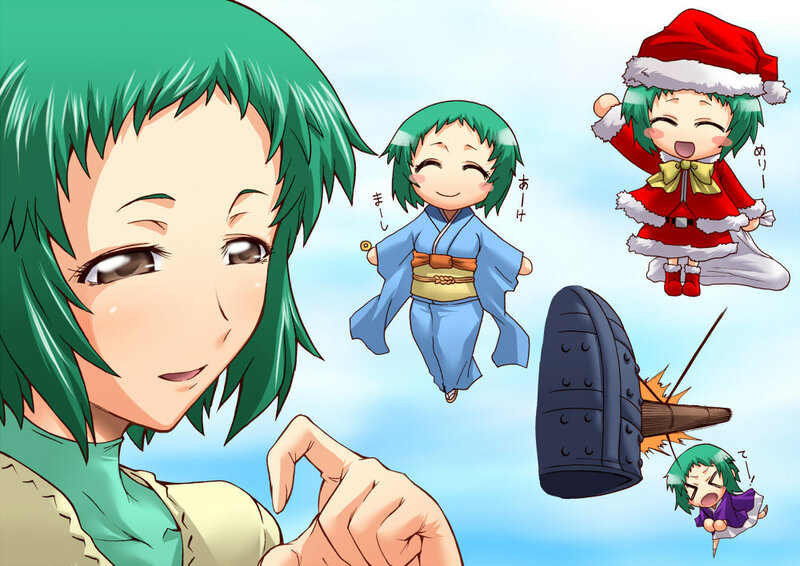 Green-haired Anime Character — Green, Playful