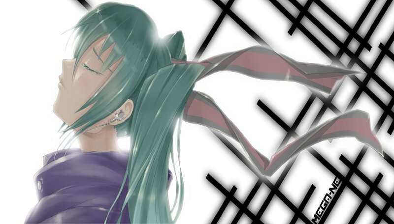 Green-haired Anime Character — Green, Serene, Digital Art