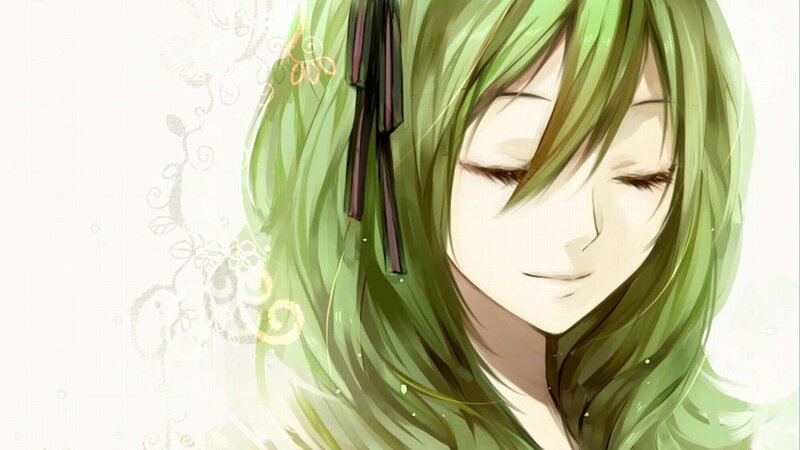 Green-haired Anime Character — Green, Serene, Hair