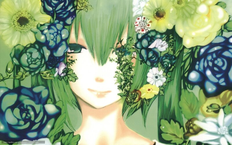 Green-haired Anime Character — Green, Serene, Manga