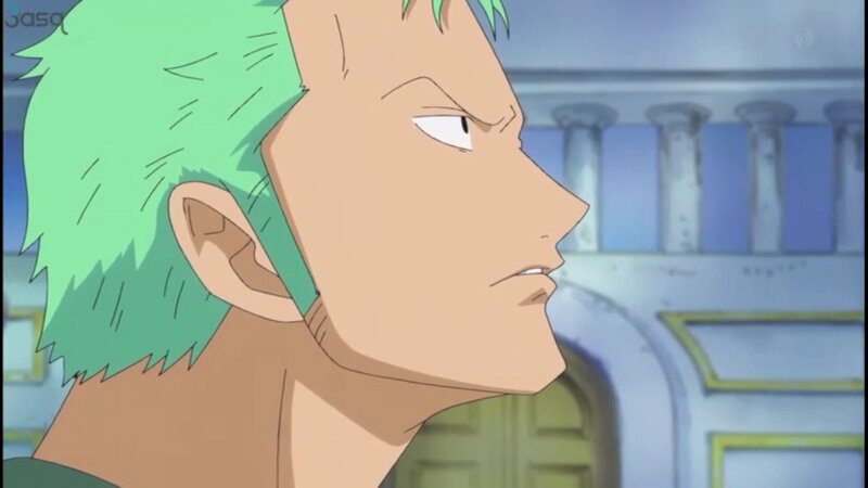 Green-haired Anime Character — Green, Serious, Profile View