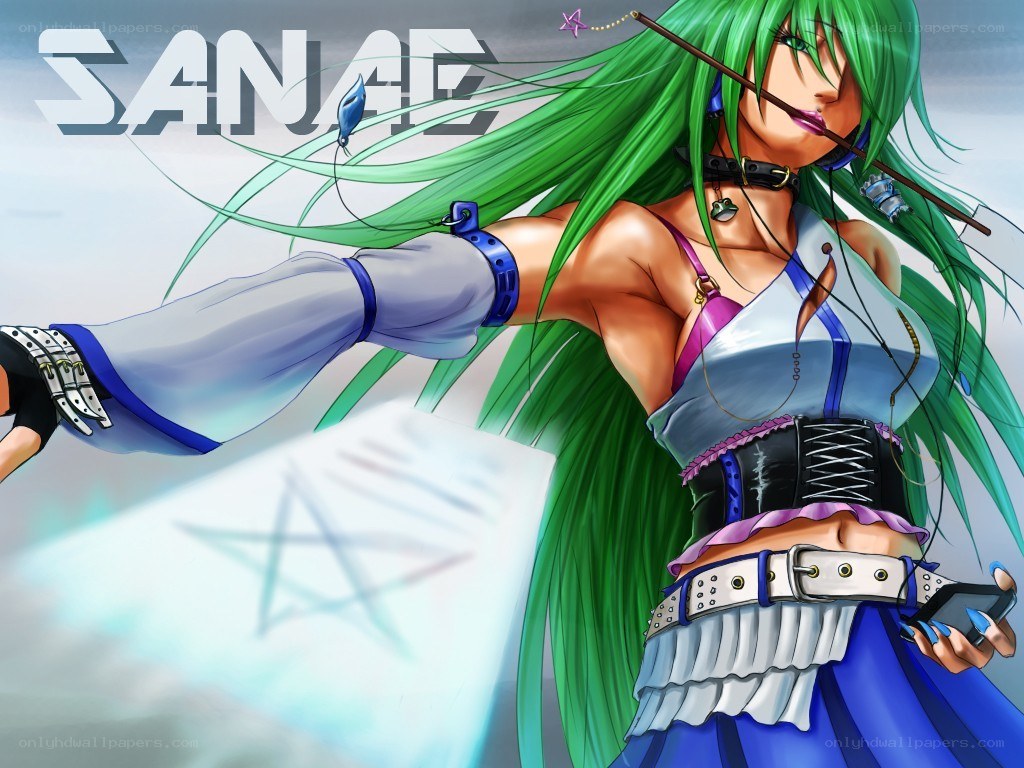 Green-haired anime character in action