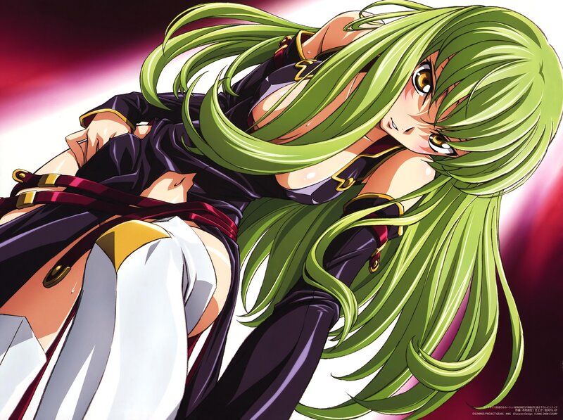 Green-haired anime character in action