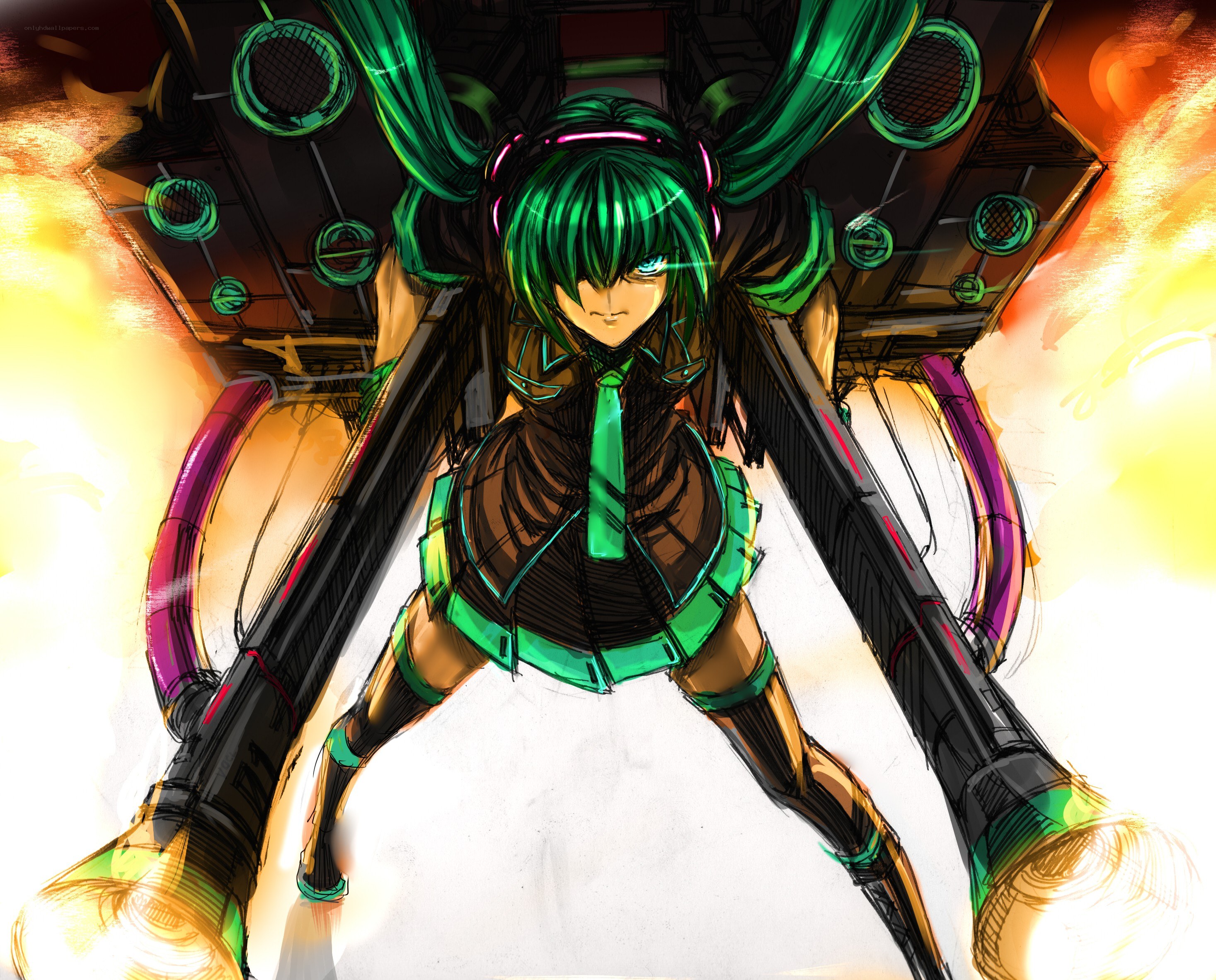 green-haired anime character in combat