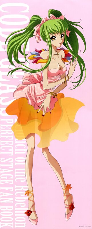 green-haired anime character in dress