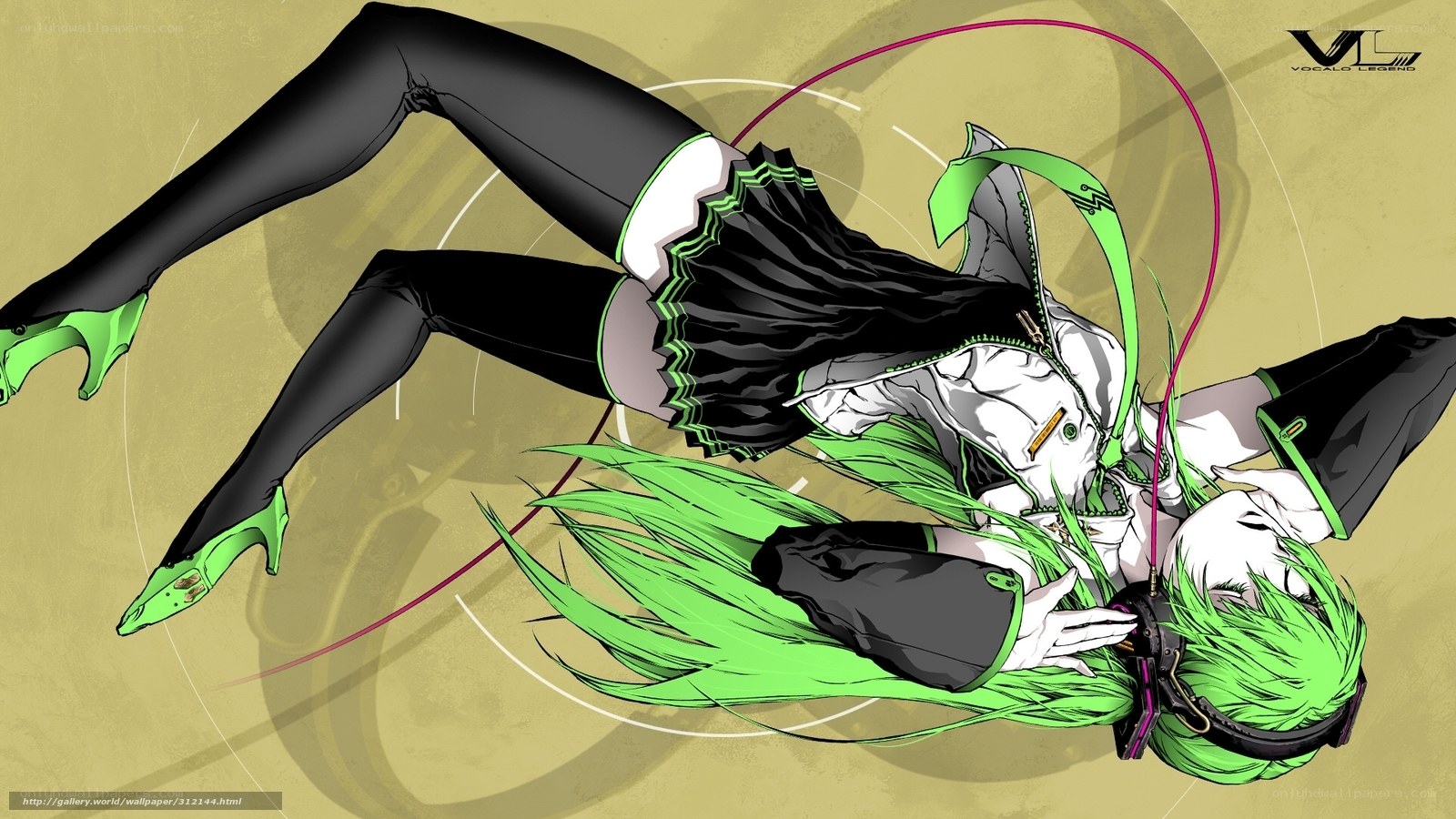 green-haired anime character in motion