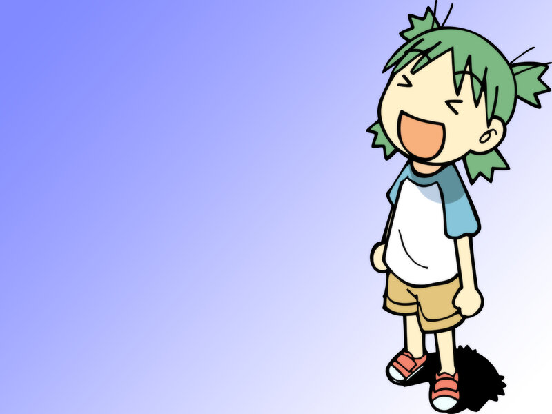 green-haired anime character laughing