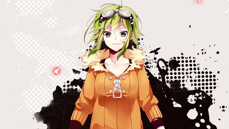 Green-haired Anime Character — Orange, Confident