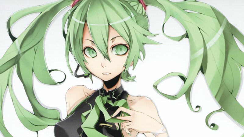 Green-haired anime character portrait