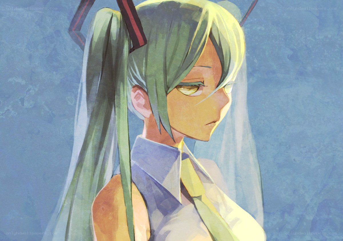 green-haired anime character portrait
