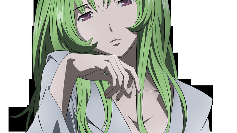 green-haired anime character portrait