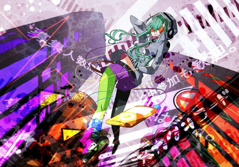 Green-haired Anime Character — Purple, Dynamic