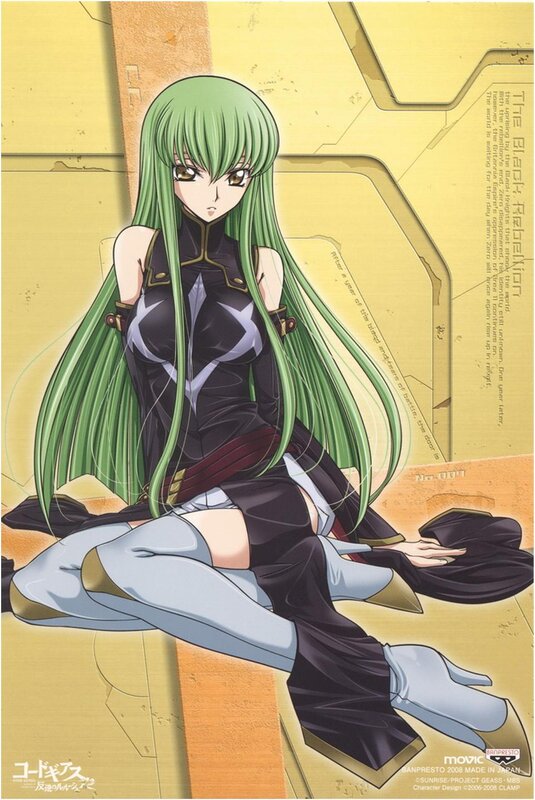 green-haired anime character sitting